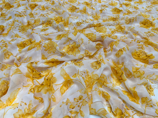 Golden Flora Viscose Georgette ₹380 per meter