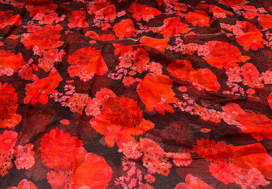 Scarlet Noir Viscose Organza ₹450 per meter
