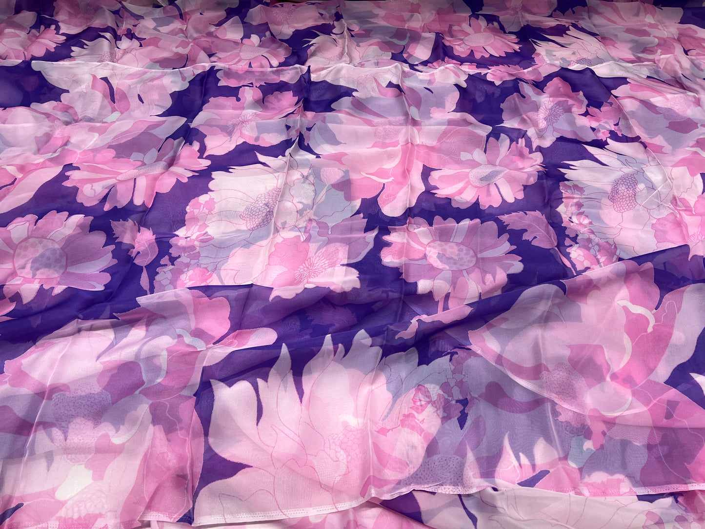 Dreamy Lavender Petal Viscose Organza ₹450 per meter
