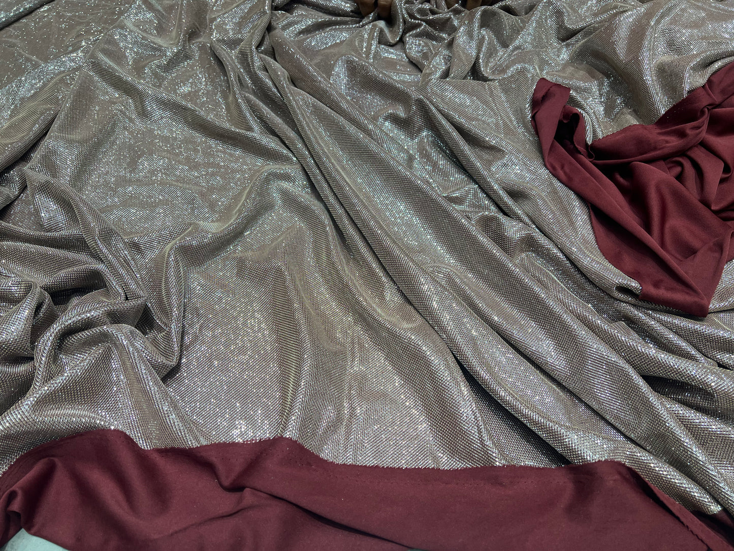 Verona Metallic Lycra- Maroon ₹850/ per meter
